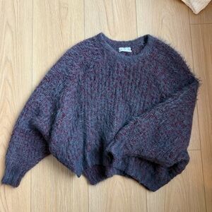 Cozy Gray and Red Women's Sweater